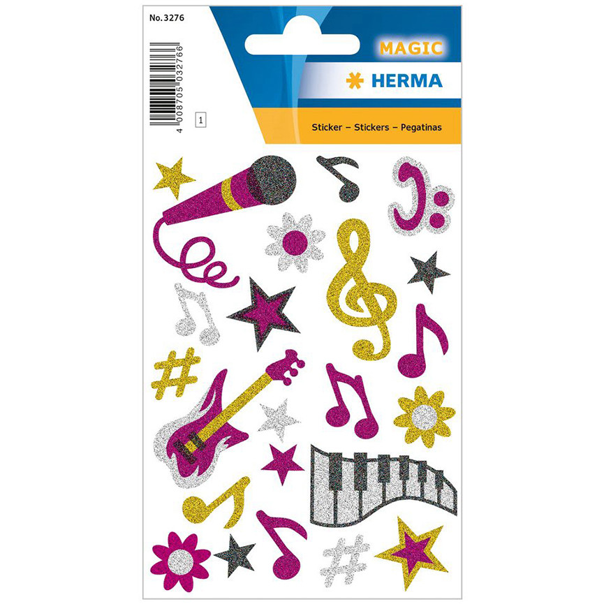 STICKER HERMA MAGIC MUSICA GLITTER HE3276