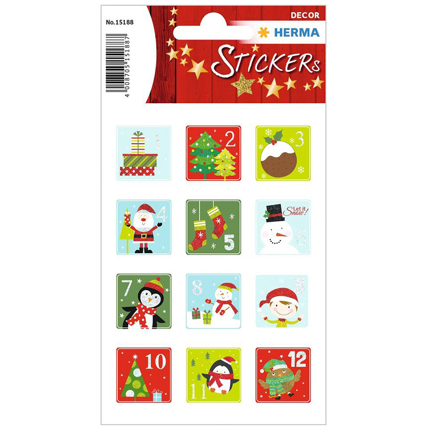 STICKER HERMA NATALE CALEND.AVVENTO 1-24 HE15188