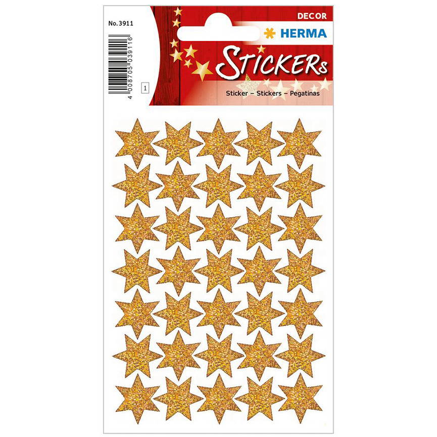STICKER HERMA NATALE STELLE OLOGRAFICHE HE3911