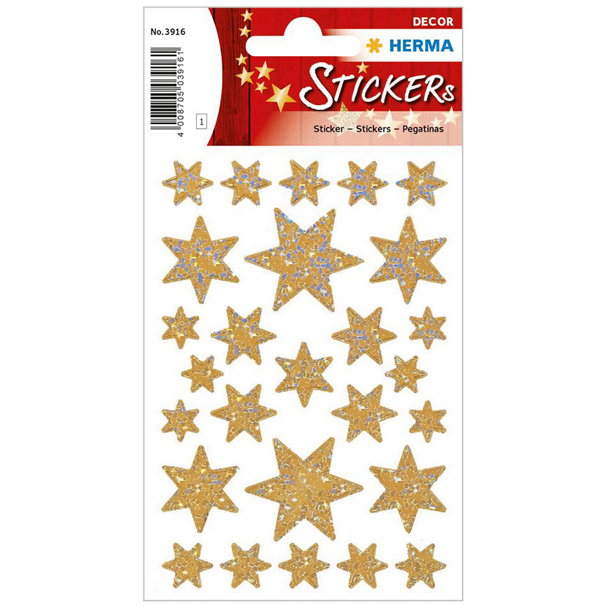 STICKER HERMA NATALE STELLE OLOGRAFICHE HE3916