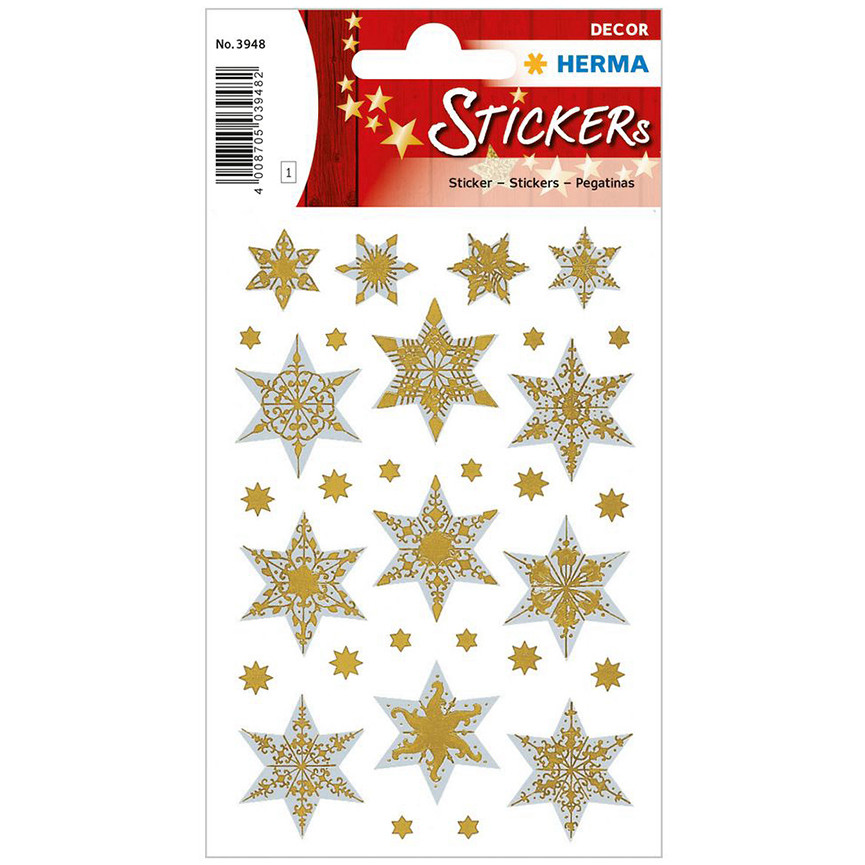 STICKER HERMA NATALE STELLE OLOGRAFICHE HE3948