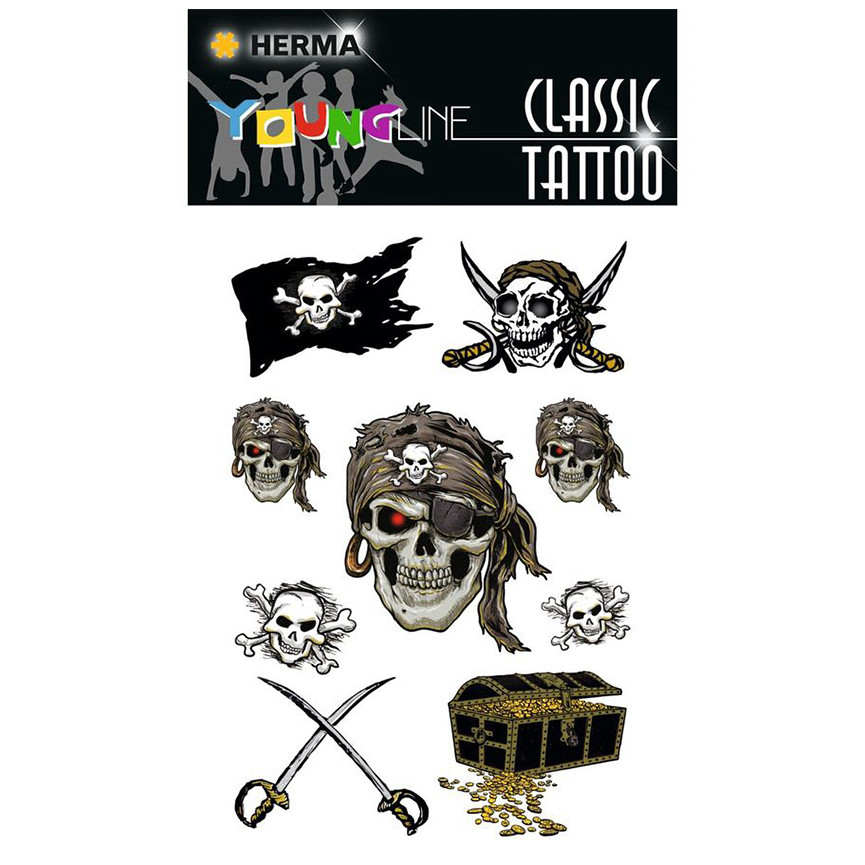STICKER HERMA TATTOO COLOURS PIRATI HE15633