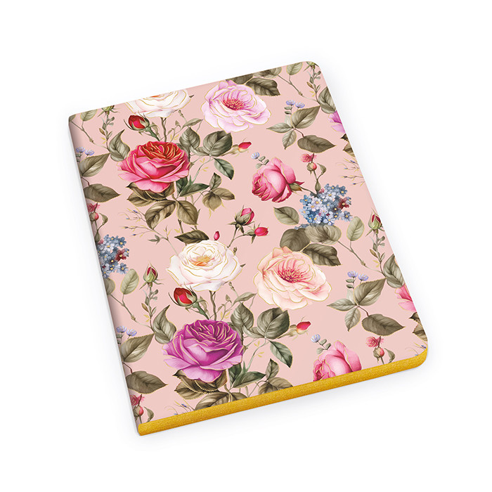 TACCUINO A5 FLORENTIA ROSE BORDO ORO RIGHE