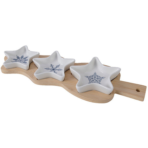 TAPAS SET 3PZ A STELLA SU BASE LEGNO 608360