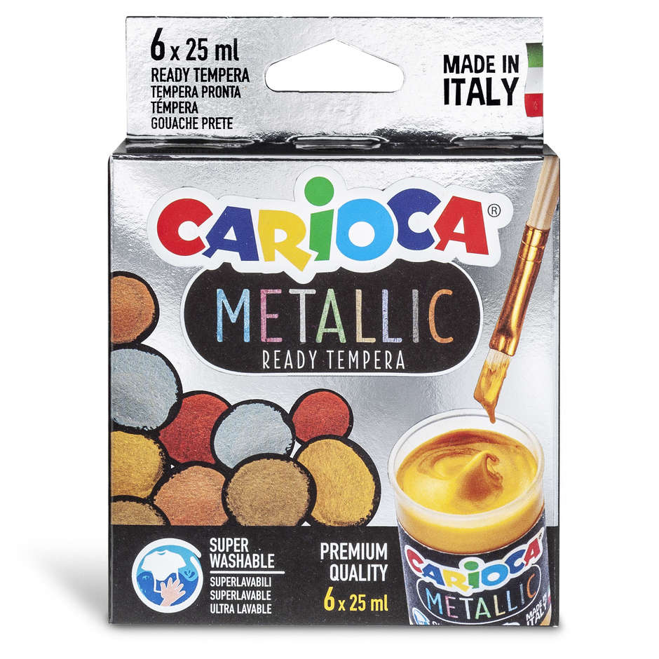 TEMPERE CARIOCA METALLIC 6 PEZZI X 25 ML