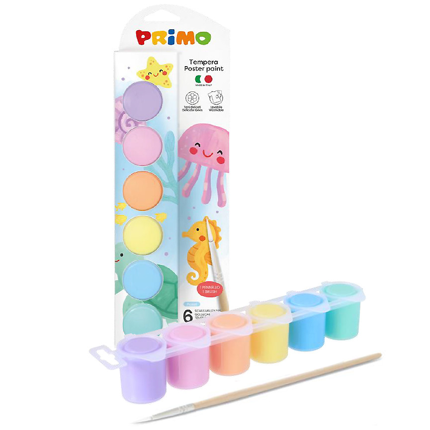 TEMPERE PRIMO 25ML 6PZ IN VASETTO COLORI PASTELLO