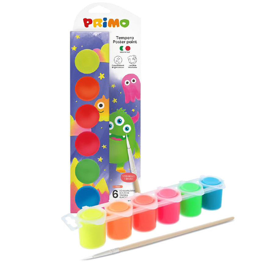 TEMPERE PRIMO 25ML 6PZ INVASETTO COLORI FLUO