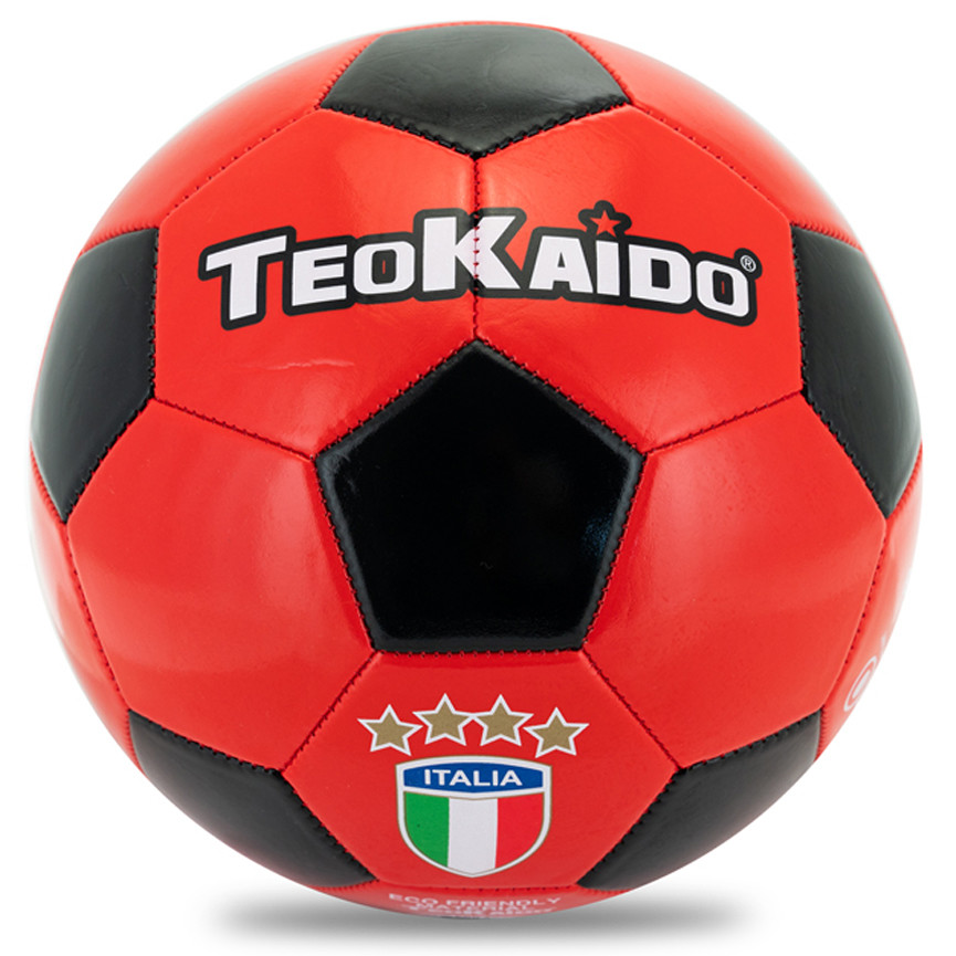 TEOKAIDO PALLONE CALCIO PVC T5 ROSSO NERO 52643
