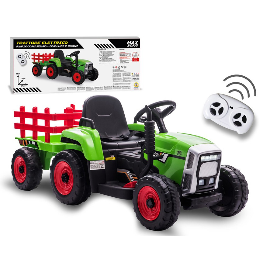 TRATTORE CON LUCI SUONI E TELECOMANDO 137X52CM