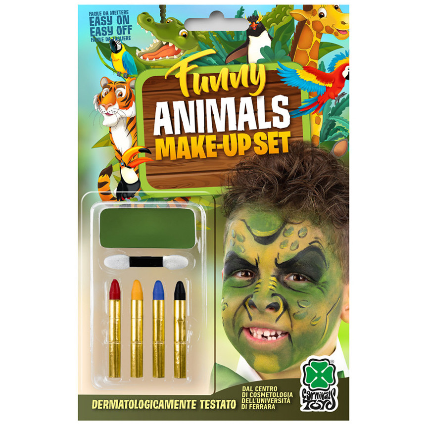 TRUCCO 4 MATITE + FONDOTINTA VERDE DRAGO 9443