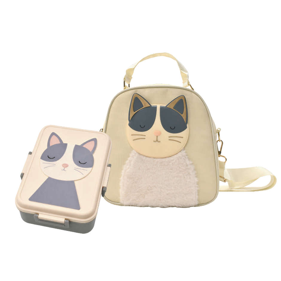 ZAINO BORSA + PORTA MERENDA FRIENDS SET GATTO