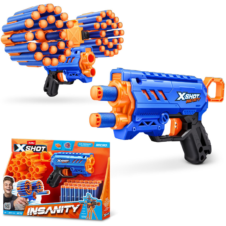 ZURU X SHOT INSANITY MICRO C/24 DARDI 15CM 36795